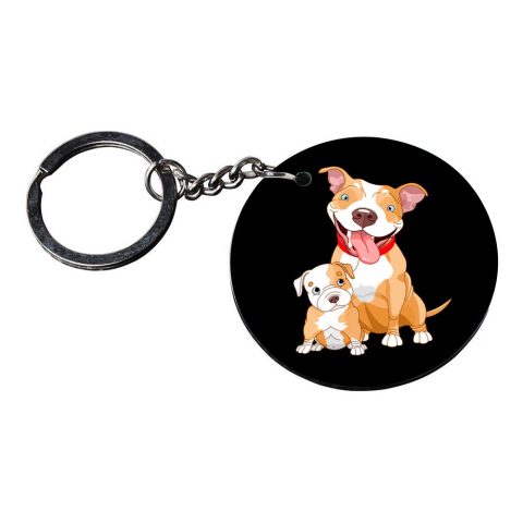 Crafty Worth | dog mom keychain | keychain for hyundai car key Printed Wooden Keychains | Circle Shape Set of 2 keyrings 2×2 inch - alternate view