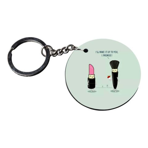 Crafty Worth | pinky promise keychain | h keychain for girls customized keychain with photo Printed Wooden Keychain| Circle Shape Set of 2 keyrings 2×2 inch - alternate view