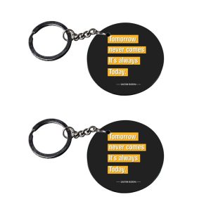 CraftyWorth | keychain with quotes for boy | 7 number keychain customized keychain with photo Printed Wooden Keychain| Circle Shape Set of 2 keyrings 2x2 inch
