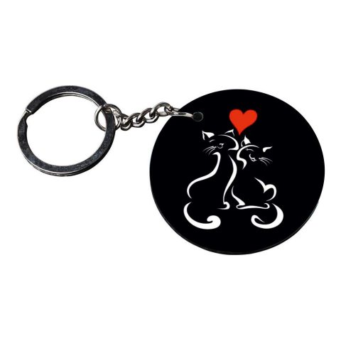 Crafty Worth | cat ear keychain | a keychain for boys customized keychain with photo Printed Wooden Keychain| Circle Shape Set of 2 keyrings 2×2 inch - alternate view
