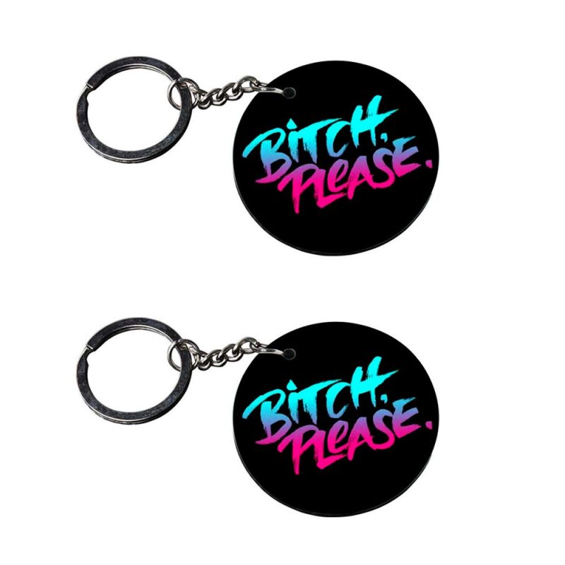 Crafty Worth | keychain for girls | keychain jaguar customized keychain with photo Printed Wooden Keychain| Circle Shape Set of 2 keyrings 2x2 inch
