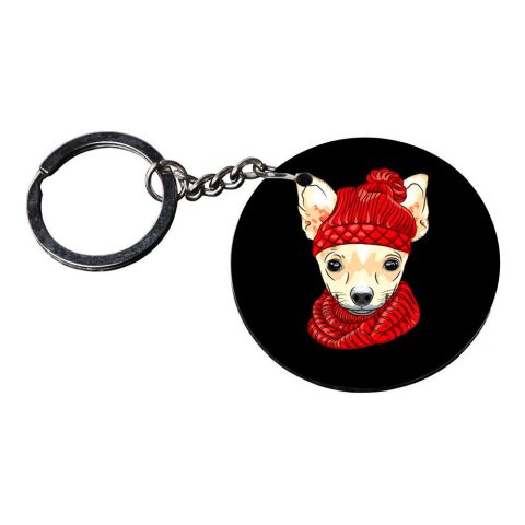 Crafty Worth | dog keychain for girls | keychain for car customized keychain with photo Printed Wooden Keychain| Circle Shape Set of 2 keyrings 2×2 inch - alternate view