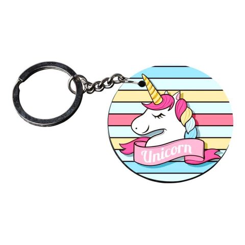 Crafty Worth | cute keychains unicorn | keychain for xuv 500 customized keychain with photo Printed Wooden Keychain| Circle Shape Set of 2 keyrings 2×2 inch - alternate view