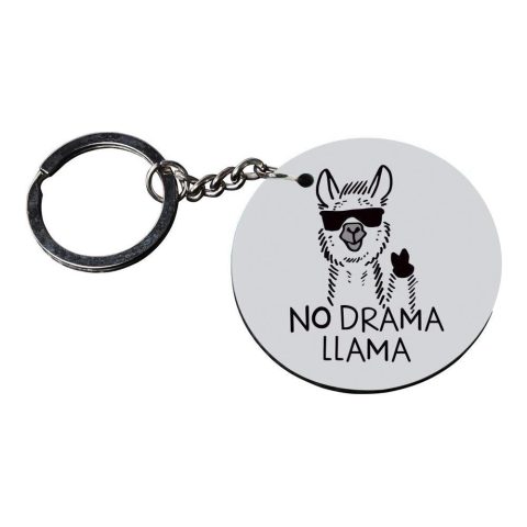 Crafty Worth | llama keychain for girls | keychain for home customized keychain with photo Printed Wooden Keychain| Circle Shape Set of 2 keyrings 2×2 inch - alternate view