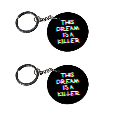Crafty Worth | funny keychain | v keychain customized keychain with photo Printed Wooden Keychain| Circle Shape Set of 2 keyrings 2×2 inch