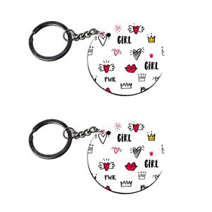| key chain for girls cute | keychain elephant customized keychain with photo Printed Wooden Keychain| Circle Shape Set of 2 