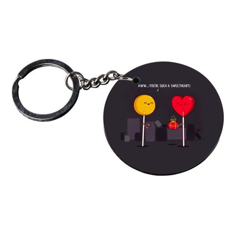 Crafty Worth | heart keychain for love | keychain for car customized keychain with photo Printed Wooden Keychain| Circle Shape Set of 2 keyrings 2×2 inch - alternate view