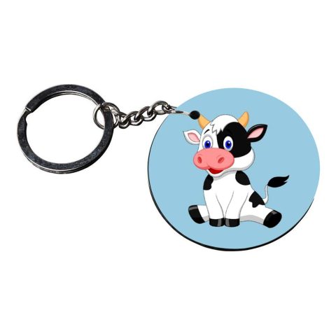 Crafty Worth | animal key chains | keychain for bike customized keychain with photo Printed Wooden Keychain| Circle Shape Set of 2 keyrings 2×2 inch - alternate view