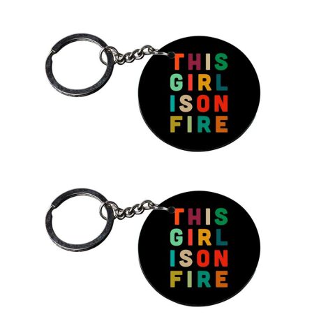 Crafty Worth | keychain for girls | keychain for girl customized keychain with photo Printed Wooden Keychain| Circle Shape Set of 2 keyrings 2×2 inch