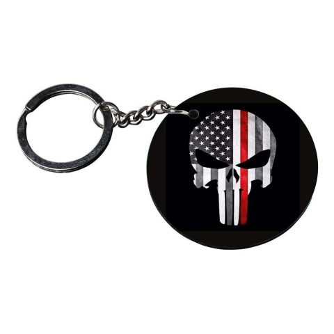 Crafty Worth | american flag keychains | keychain for customized keychain with photo Printed Wooden Keychain| Circle Shape Set of 2 keyrings 2×2 inch - alternate view
