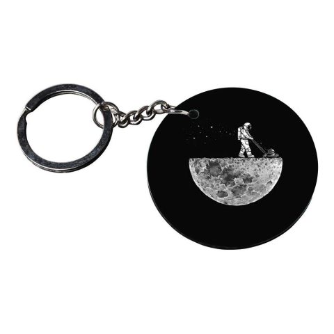 Crafty Worth | astronaut keychain | i keychain customized keychain with photo Printed Wooden Keychain| Circle Shape Set of 2 keyrings 2×2 inch - alternate view