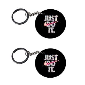 Crafty Worth name customized funny keychain set of 2