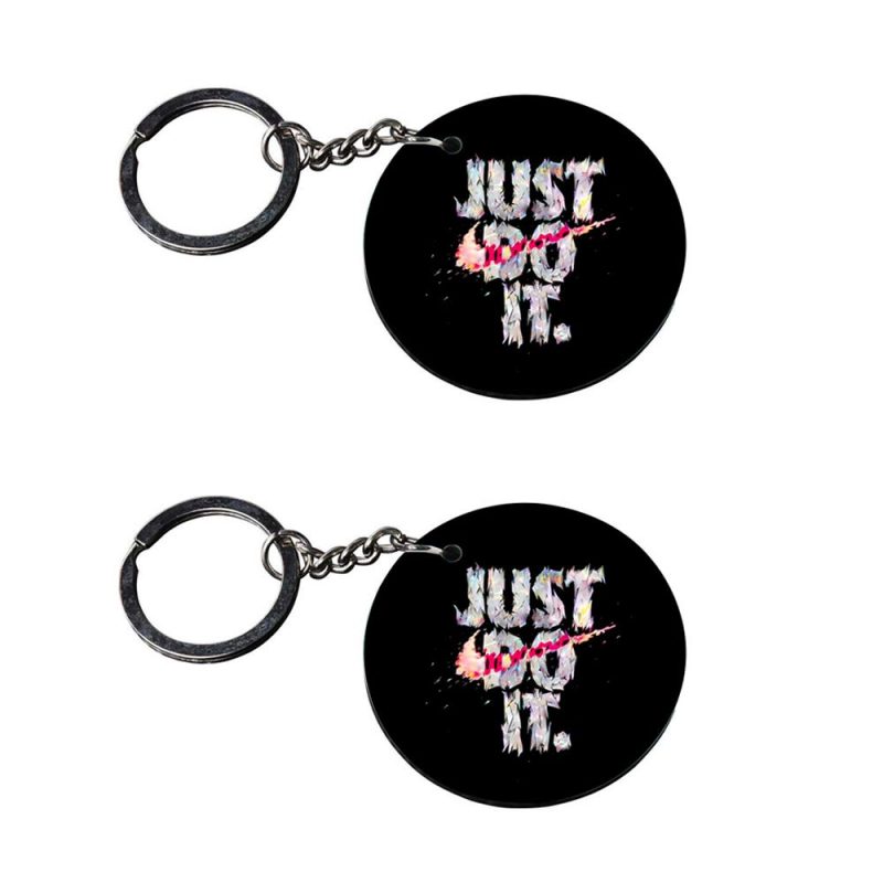 Just Do It Motivational Round Keychain