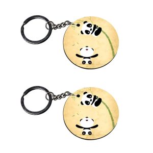 | panda teddy keychain | 5 keychain customized keychain with photo Printed Wooden Keychain| Circle Shape Set of 2 keyrings 2x