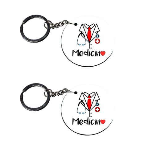 Crafty Worth | medical keychain | keychain bike customized keychain with photo Printed Wooden Keychain| Circle Shape Set of 2 keyrings 2×2 inch