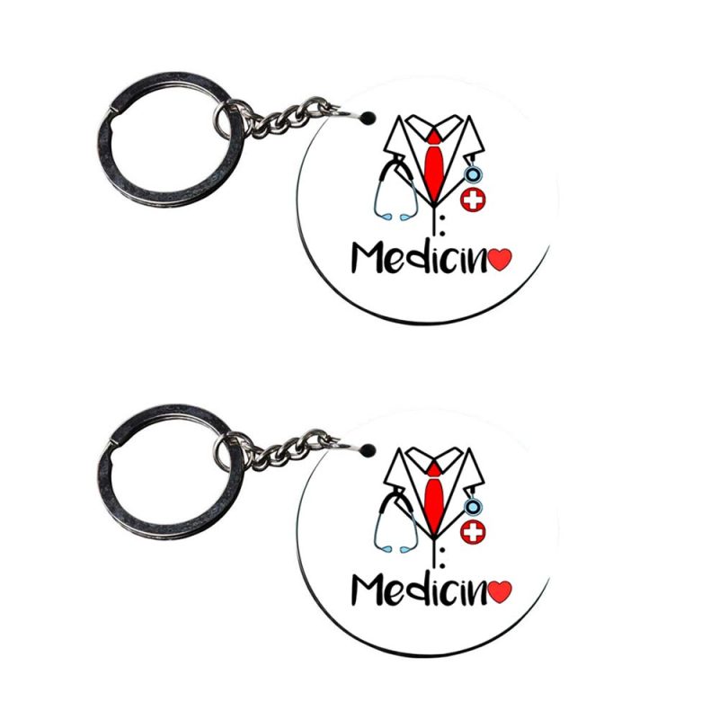 Doctor Themed Round Medical Keychain