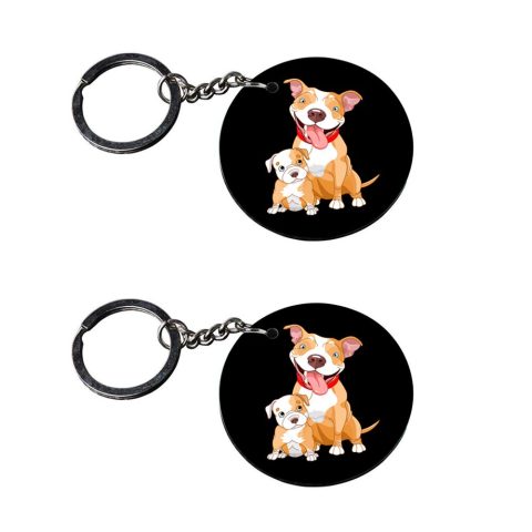 Crafty Worth | dog mom keychain | keychain for hyundai car key Printed Wooden Keychains | Circle Shape Set of 2 keyrings 2×2 inch