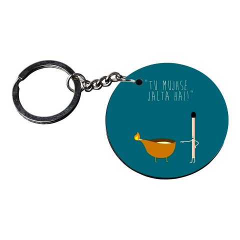 Crafty Worth | funny quote keychain | keychain for i20 customized keychain with photo Printed Wooden Keychain| Circle Shape Set of 2 keyrings 2×2 inch - alternate view