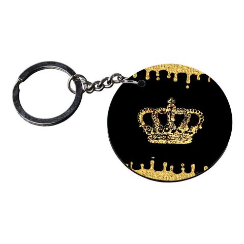 Crafty Worth | queen key chains | keychain making materials customized keychain with photo Printed Wooden Keychain| Circle Shape Set of 2 keyrings 2×2 inch - alternate view