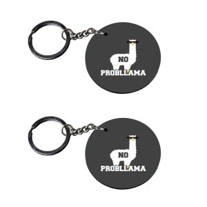 | llama keychain for girls | keychain for car customized keychain with photo Printed Wooden Keychain| Circle Shape Set of 2 k
