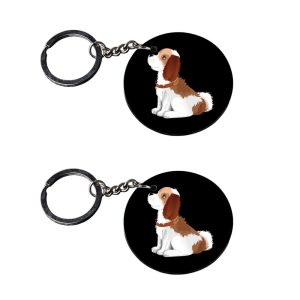 | dog metal keychain | quran keychain customized keychain with photo Printed Wooden Keychain| Circle Shape Set of 2 keyrings 