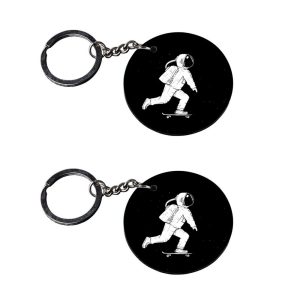 | astronaut keychain | g keychain with love colour customized keychain with photo Printed Wooden Keychain| Circle Shape Set o
