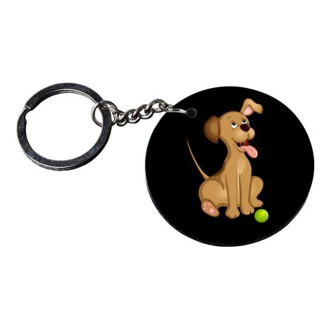 Crafty Worth | dog metal keychain | s keychain for boys customized keychain with photo Printed Wooden Keychain| Circle Shape Set of 2 keyrings 2×2 inch - alternate view