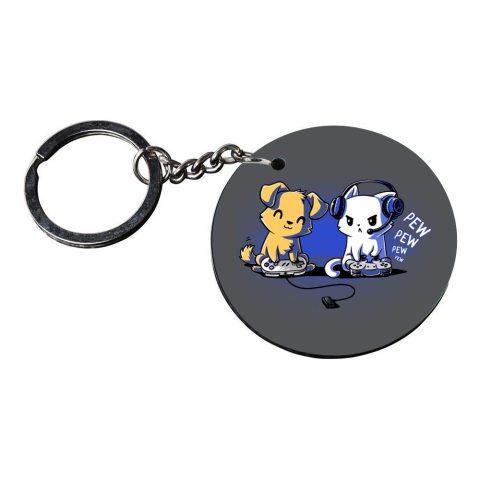 Crafty Worth | dog key chains for men | d keychain for girls customized keychain with photo Printed Wooden Keychain| Circle Shape Set of 2 keyrings 2×2 inch - alternate view