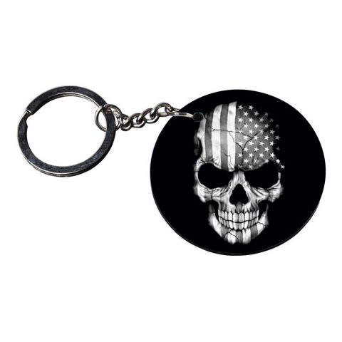 Crafty Worth | american flag keychains | keychain for doctors customized keychain with photo Printed Wooden Keychain| Circle Shape Set of 2 keyrings 2×2 inch - alternate view
