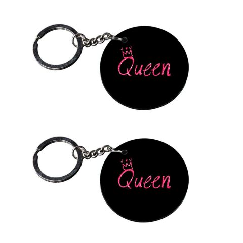 Crafty Worth | keychain for girls below 100 | keychain light customized keychain with photo Printed Wooden Keychain| Circle Shape Set of 2 keyrings 2×2 inch