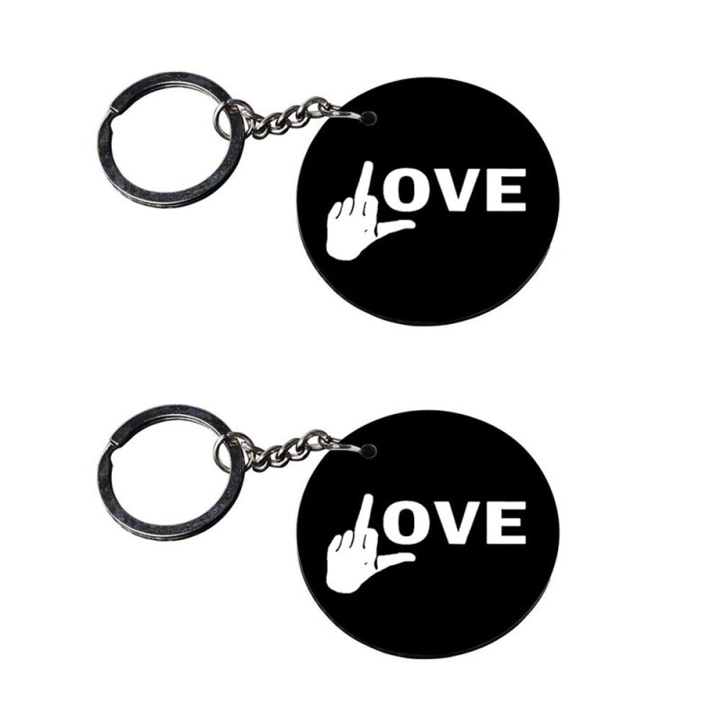 Round Love Gesture Custom Keychain