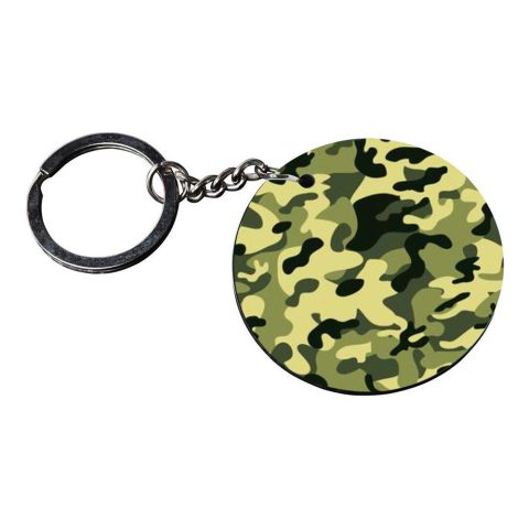 Crafty Worth | army texture keychain | f keychain customized keychain with photo Printed Wooden Keychain| Circle Shape Set of 2 keyrings 2×2 inch - alternate view