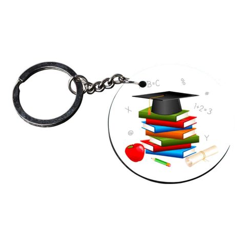 Crafty Worth | keychain for school girls | keychain for doctors customized keychain with photo Printed Wooden Keychain| Circle Shape Set of 2 keyrings 2×2 inch - alternate view