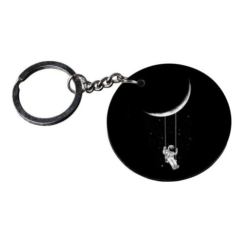 Crafty Worth | Space keychain | keychain in lighter customized keychain with photo Printed Wooden Keychain| Circle Shape Set of 2 keyrings 2×2 inch - alternate view