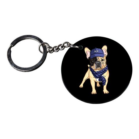 Crafty Worth | dog keychain for dog lovers | keychain for father customized keychain with photo Printed Wooden Keychain| Circle Shape Set of 2 keyrings 2×2 inch - alternate view