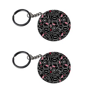 | love keychain | keychain for girls customized keychain with photo Printed Wooden Keychain| Circle Shape Set of 2 keyrings 2