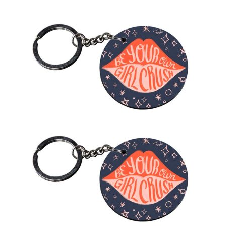 Crafty Worth | keychain for girls | keychain for girl customized keychain with photo Printed Wooden Keychain| Circle Shape Set of 2 keyrings 2×2 inch
