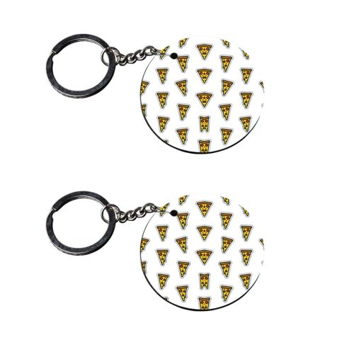 Crafty Worth | texture keychain | keychain for 50 rupees customized keychain with photo Printed Wooden Keychain| Circle Shape Set of 2 keyrings 2×2 inch