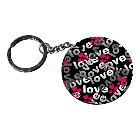 Crafty Worth | love keychain | keychain holder customized keychain with photo Printed Wooden Keychain| Circle Shape Set of 2 keyrings 2×2 inch - alternate view