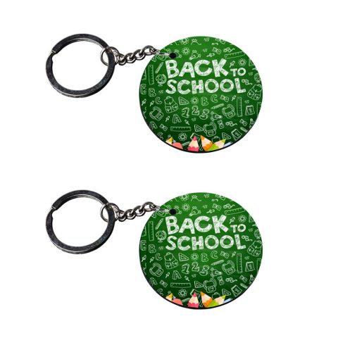 Crafty Worth | back to school keychain | r keychain for men bike customized keychain with photo Printed Wooden Keychain| Circle Shape Set of 2 keyrings 2×2 inch