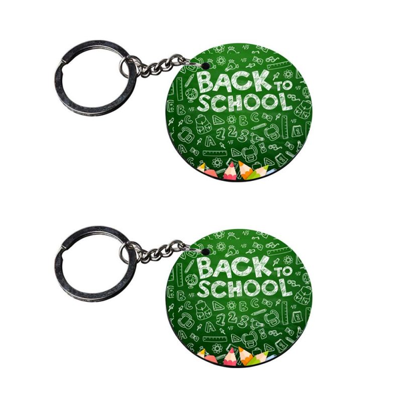Back To School Round Keychain