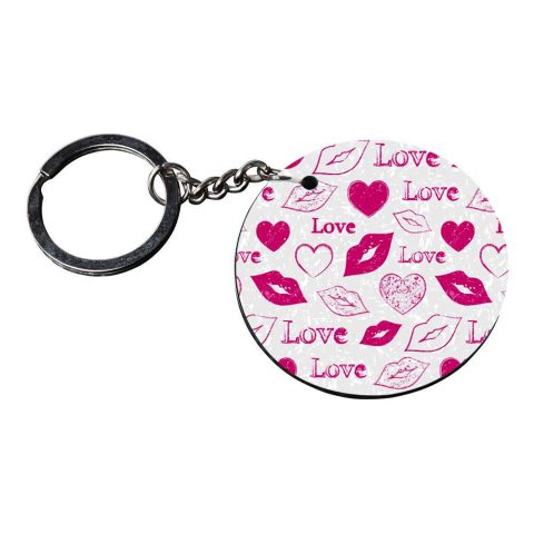 Crafty Worth | love texture keychain | keychain pendrive 64gb customized keychain with photo Printed Wooden Keychain| Circle Shape Set of 2 keyrings 2×2 inch - alternate view