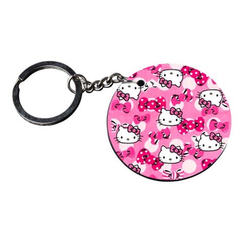 Crafty Worth | cat keychain | keychain for bike customized keychain with photo Printed Wooden Keychain| Circle Shape Set of 2 keyrings 2×2 inch - alternate view