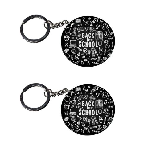 Crafty Worth | back to school keychain | keychain torch customized keychain with photo Printed Wooden Keychain| Circle Shape Set of 2 keyrings 2×2 inch