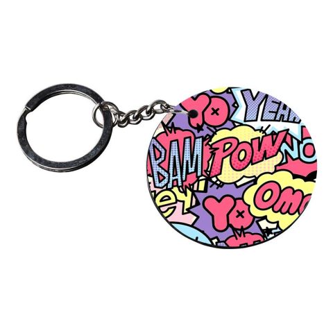 Crafty Worth | keychain for girls | keychain evil eye customized keychain with photo Printed Wooden Keychain| Circle Shape Set of 2 keyrings 2×2 inch - alternate view