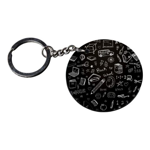 Crafty Worth | back to school keychain | s keychain under 50 customized keychain with photo Printed Wooden Keychain| Circle Shape Set of 2 keyrings 2×2 inch - alternate view