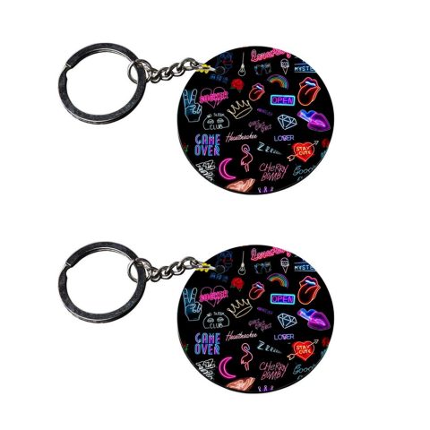 Crafty Worth | keychain with texture | keychain s customized keychain with photo Printed Wooden Keychain| Circle Shape Set of 2 keyrings 2×2 inch