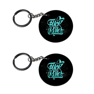 Crafty Worth funny quote photo keychain for girls set of 2