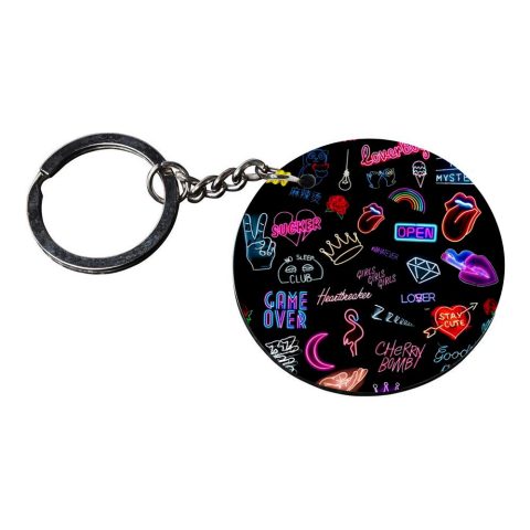 Crafty Worth | keychain with texture | keychain s customized keychain with photo Printed Wooden Keychain| Circle Shape Set of 2 keyrings 2×2 inch - alternate view