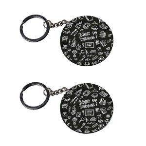 | back to school keychain | keychain tag customized keychain with photo Printed Wooden Keychain| Circle Shape Set of 2 keyrin